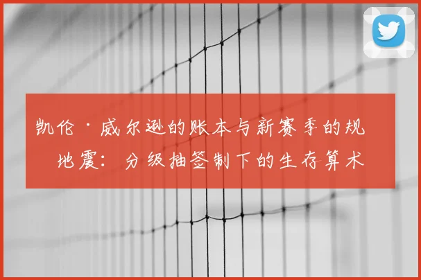 凯伦·威尔逊的账本与新赛季的规则地震：分级抽签制下的生存算术
